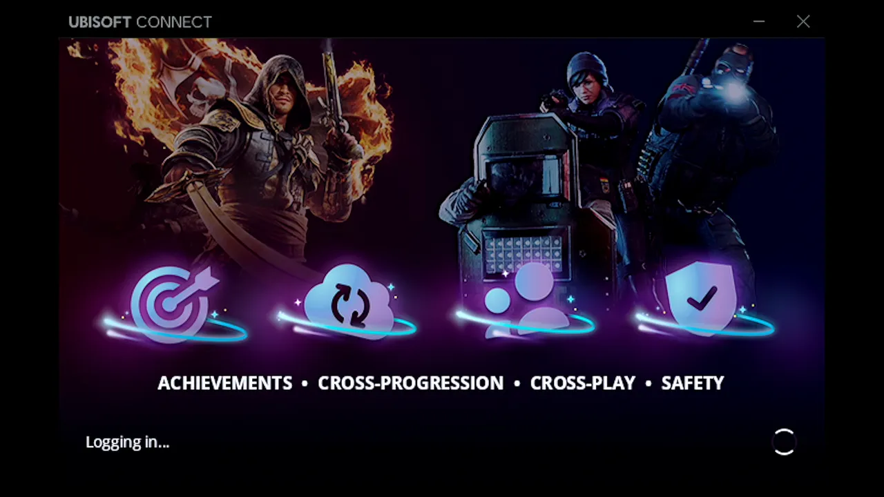 Ubisoft Connect on the Steam Deck showing Logging in