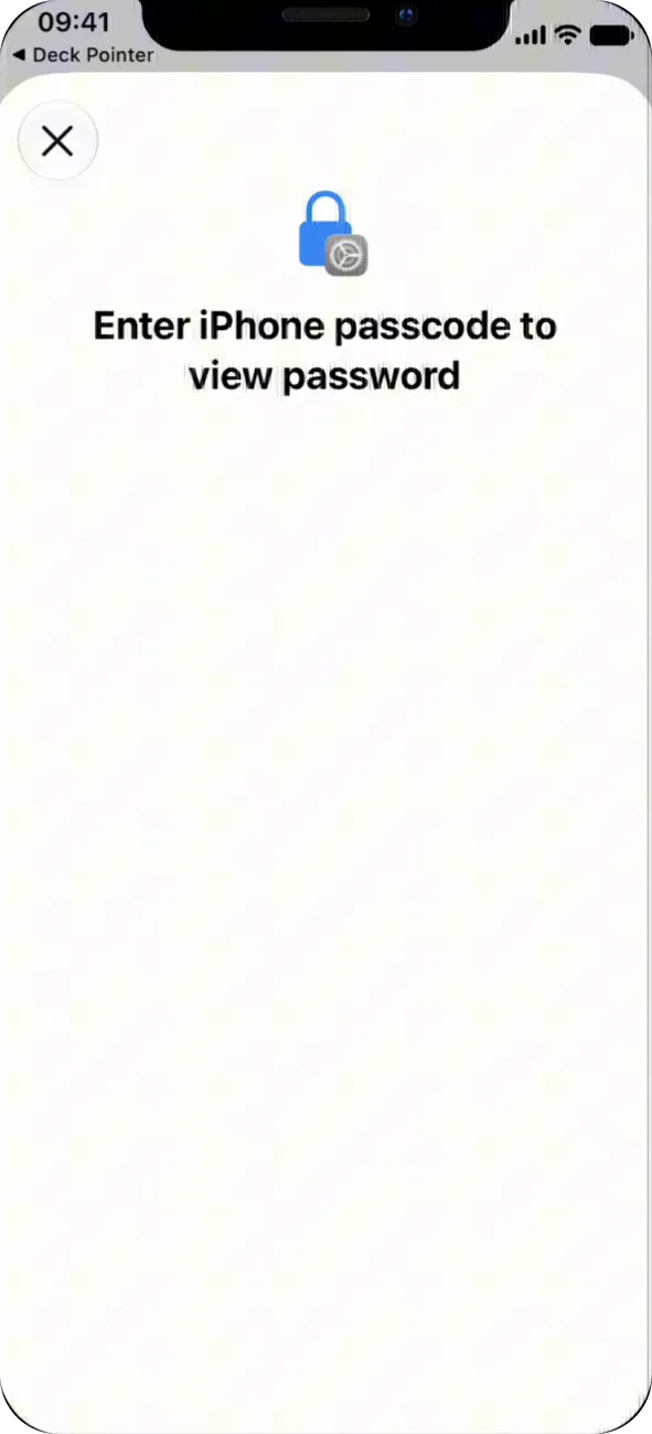 iPhone asking to enter the passcode to view the password